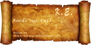 Kerényi Emil névjegykártya
