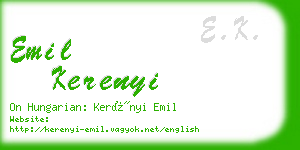 emil kerenyi business card